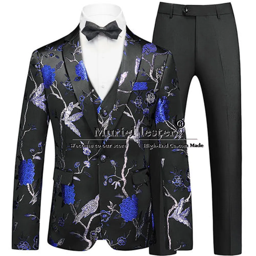 

Classic Jacquard Suits Men For Wedding Tailored Made Man Formal Party Groom Tuxedos Banquet Busines Office Prom Blazer Outwear