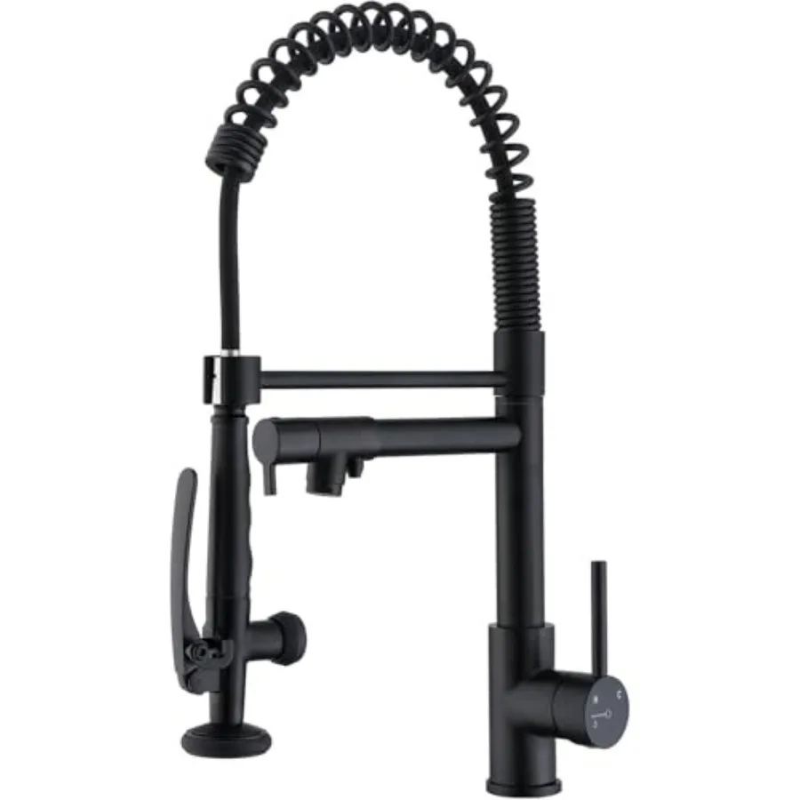 

Kitchen Faucet, 3 Way Drinking Water Faucet, Modern Kitchen Faucet with Pull Down Sprayer, Dual Handles Kitchen Sink Faucets, 3