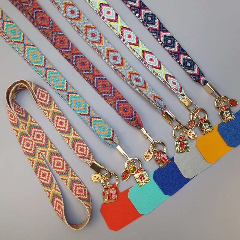 Phone Anti-loss Belt National Style Hand-woven Pendant Phone Lanyard Hanging Neck Chinese Style Pendant Mobile Phone Lanyard