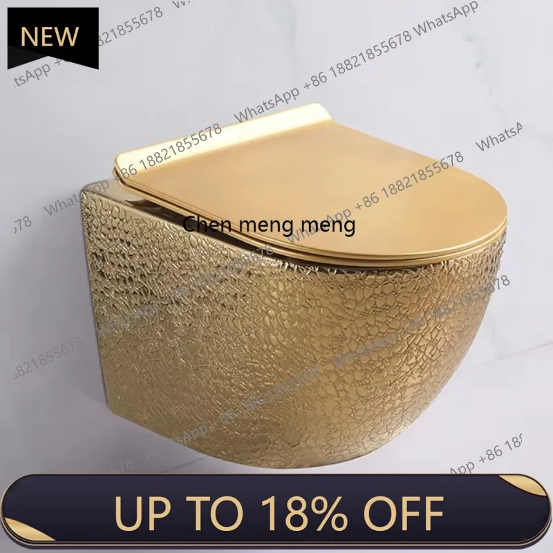 

Z189 Hot Sale Bathroom Floating Porcelain Gold Toilet WC Sanitary Ware P Trap Dual Flush Toilet with Hidden Tank F185