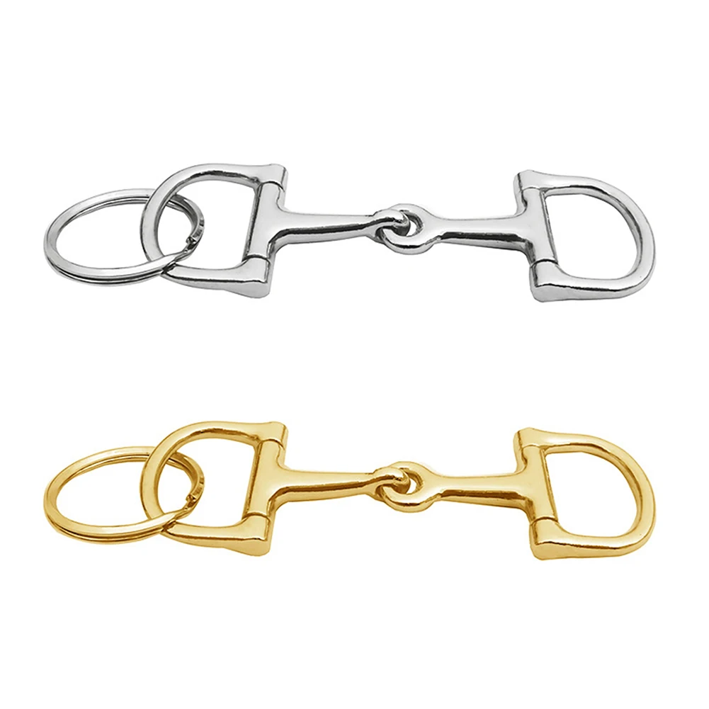 Horse Bit Key Chain Zine Alloy D‑Shaped Snaffle Keychain Durable Silver Horse Snaffle Bits Key Ring Gift for Men Women Dropship