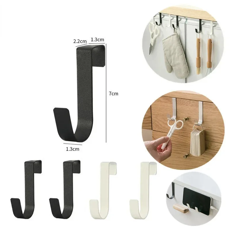 Multi-Purpose Hooks Kitchen Cabinet Door Back Hook Hanging Rack Clothes Coat Hat Towel Hanger Storage Hook Bathroom Accessories