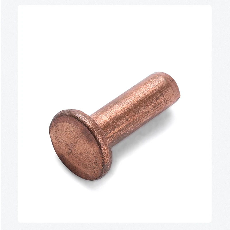 2-200pcs Purple Copper Flat Head Rivet M1.5 M2 M2.5 M3 M4 M5 M6 M8 Solid Hand Knock Rivet Length=2/3/4/5/6/8/10/12/14/16-50mm