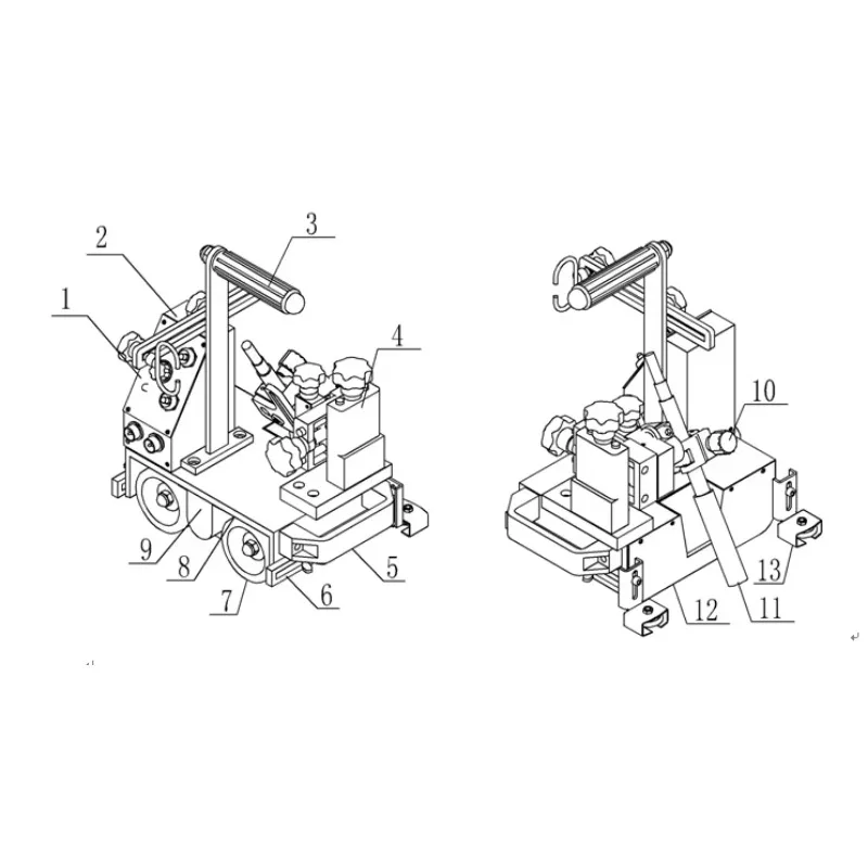 هواوي HK-8SS التلقائي المغناطيسي فيليه عربة لحام آلة لحام عربة عربة مقبض معدني Mig لحام عربة