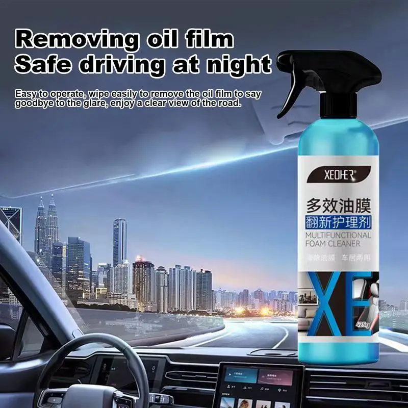 Car Oil Film Remover Cleaning Refurbishing Oil Film Remover Glass Agent 425ml Multi-Functional Vehicle Cleaning Tool For Car