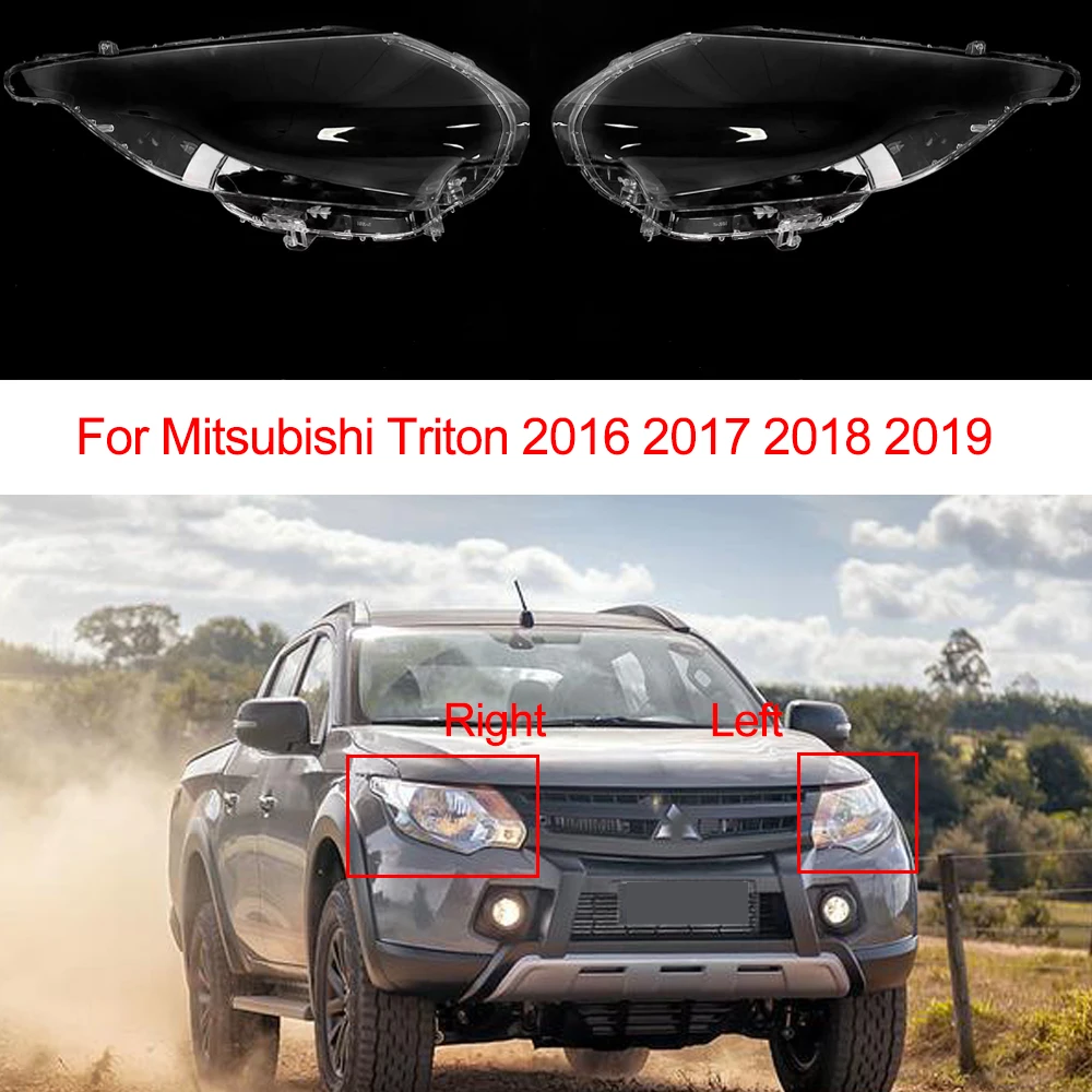 

Car Front Headlight Cover For Mitsubishi Triton 2016 2017 2018 2019 Plexiglass Lens Replace Lampshade Clear Headlamp Shell