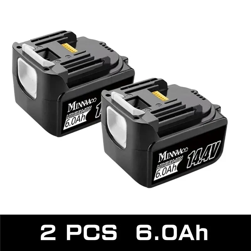 

14.4V Rechargeable Power Tool Battery 6000mAh For Makita 14V Power Tools 5.0Ah Batteries BL1460 BL1430 1415 194066-1