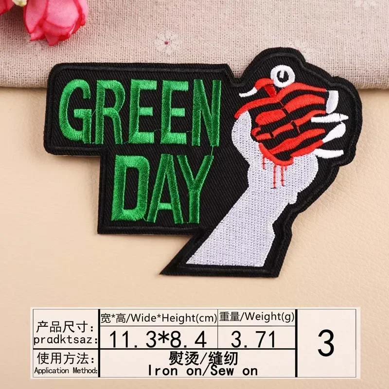 30pcs/Lot Luxury Large Embroidery Patch Letter Green Day Love Backpack Shirt Clothing Decoration Accessory Craft Diy Applique