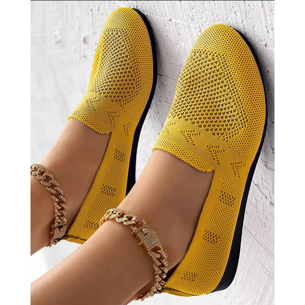 Le donne che escono scavano mocassini Slip-on traspiranti appartamenti scarpe da lavoro Casual moda primaverile punta tonda increspato dettaglio appartamenti Mujer