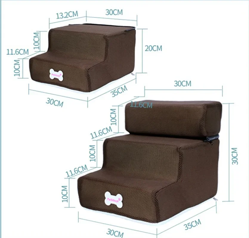 Hot Dog House Dog Stairs Pet 2/3 Steps Stairs for Small Dog Cat Pet Ramp Ladder Anti-slip Removable Dogs Bed Stairs Pet Supplies