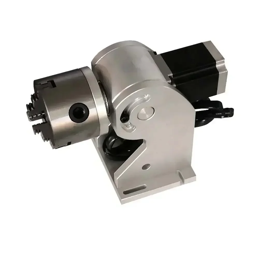 เครื่องมาร์กกิ้งแบบหมุนแกน 3 ขา SIHAO สำหรับเครื่องเลเซอร์ไฟเบอร์ แกนหมุนได้สูงสุด 80 มม. สำหรับแกะสลักป้ายชื่อ