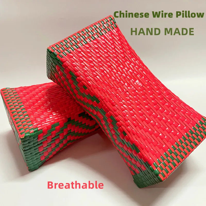 

New PP rattan Summer Cooling Handmade Pillows Chinese Ancient Wire Pillow Vintage Foot Massage hollow Pillow