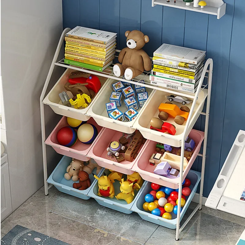 Multi-layer Book Shelf for Kids Simple Floor Shelves Multi-Layer Toy Storage Rack Bedroom Low Cabinet Living Room Furniture