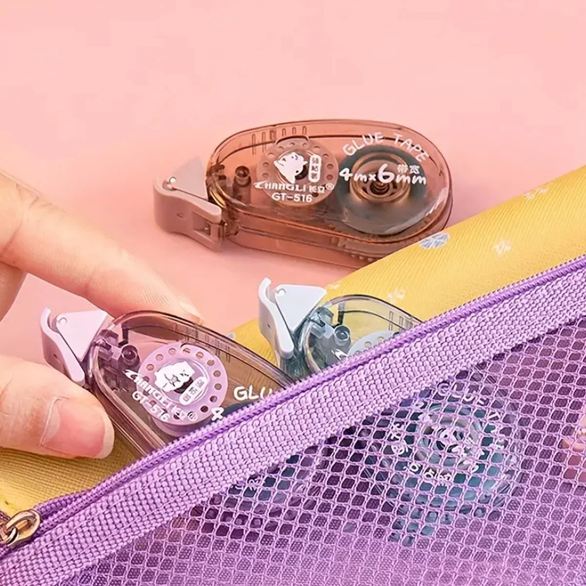 WQN-1PC Kawaii dispensación de alta viscosidad no deja una cinta correctora de rastro transparente para uso estudiantil y de oficina