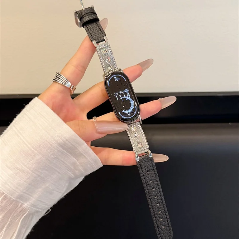 

Diamond studded metal patchwork is suitable for Xiaomi Band 8Pro/9Pro，For Mi band 3/4/5/6/7，8/8NFC/9/9NFC/10/10NFC，For Redmi Wat