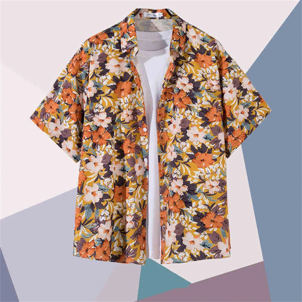 2025 Coconut Tree Simple Graphic Shirt Men 3D Print Hawaiian Shirts Tops Hawaiian Beach Short Sleeve Casual Button Lapel Blouse