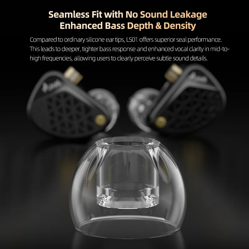 KZ-LS01 High-Transparency Soft Liquid Silicone Ear Tips Noise Isolating IEM Earbuds Tips Universal S/M/L Earplugs for Music Game image 5