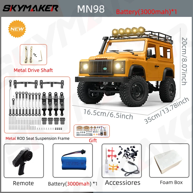 Nieuwe MN99s MN98 1:12 MN Model RTR Versie RC Auto 2.4G 4WD RC Rock Crawler Defender Afstandsbediening Auto 1/12 RC Truck Auto Speelgoed