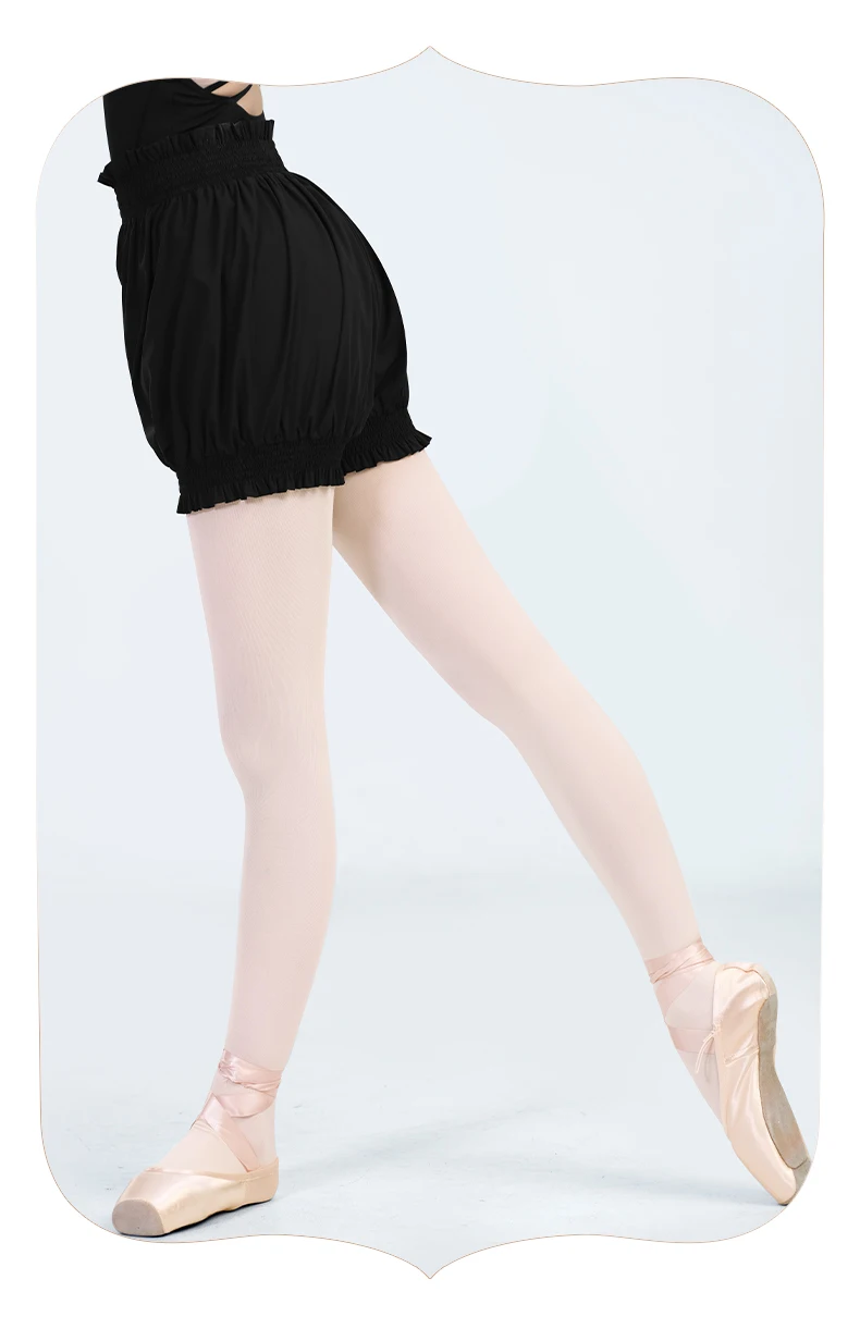 Ballett-Shorts für Damen, Pumphose, Blasenhose, hohe Taille, kurze Tanzhose für Erwachsene – Detail 11
