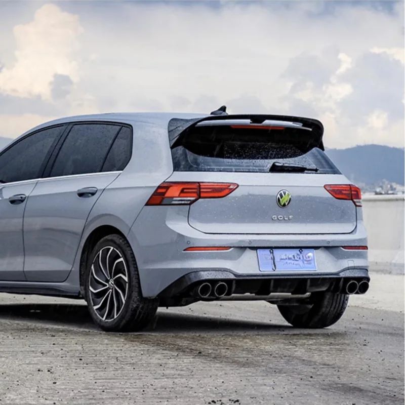 For Volkswagen GOLF8 MK8 R-line GTI 1.4T 2.0T 2020-2023 ABS Carbon Fibre COLOR/BLACK WITH WHITE With White Car Rear Wing Spoiler