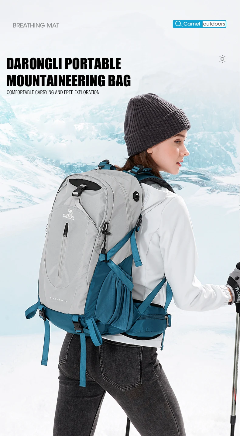 GOLDEN CAMEL Outdoor Mountaineering Bag Backpack Large Capacity Portable Camping Hiking Men And Women Anti-splash Wear-resistant
