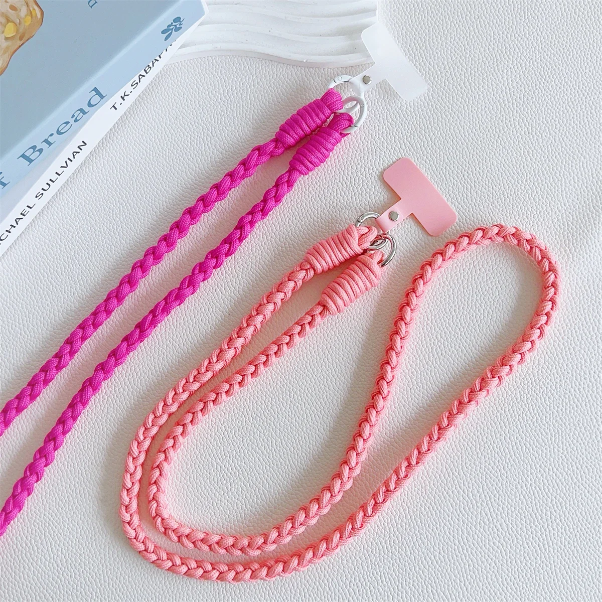 Crossbody Shoulder Straps Coloful Lanyard Keychain Key Ring Braided Rope with High Quality Replacement Patch for Accessories