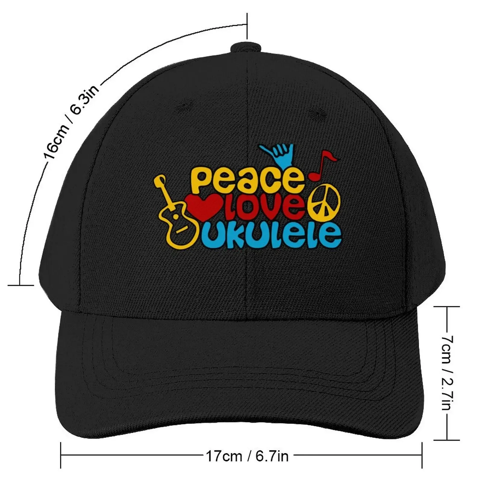 Ukulele Love Peace Baseball Cap Sports Cap fashionable Mens Hats Women's