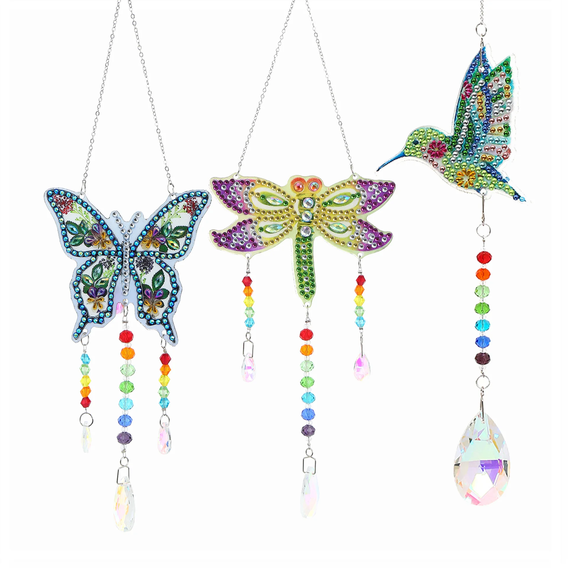 

Hot Selling Butterfly Rhinestone Studded Pendant Ornaments 1-3Pcs DIY Decoration Decorative Charm Souvenirs Kids Gift