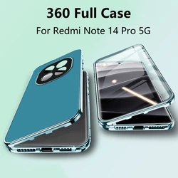 360 Full Case For Xiaomi Mi POCO X7 Pro Case Double Sided Tempered Glass Leather Cover For Redmi Note 14 Pro 5G Protect Shell
