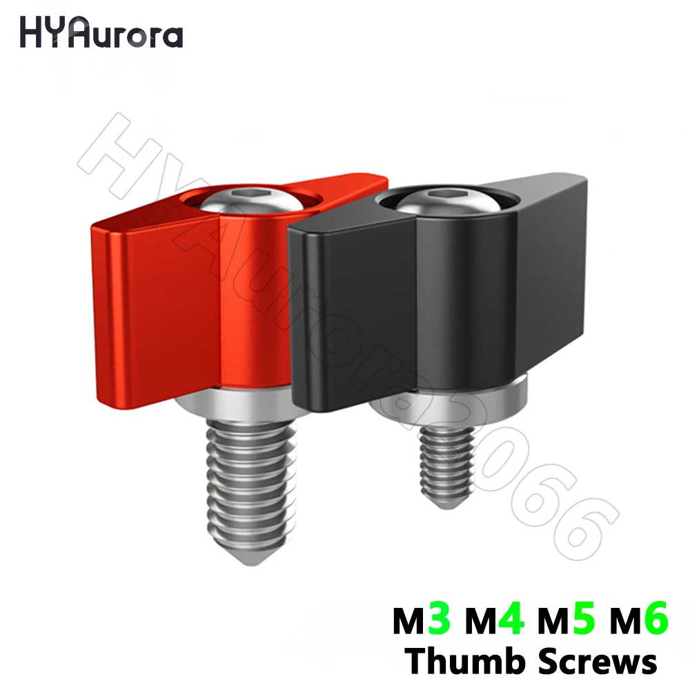 Thumb Screws M3 M4 M5 M6, Aluminum Alloy T Shape Screws, Adjustable Handle Knob Tighten Screw Bolts for DSLR SLR Rail Rod Slider