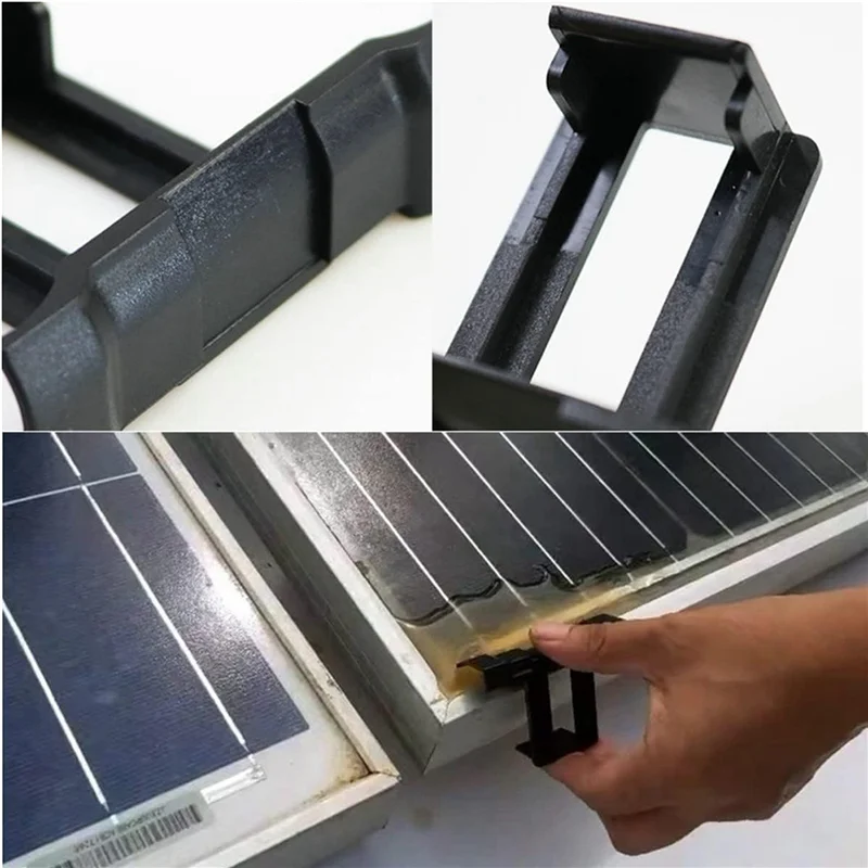 FAST-80PCS Photovoltaic Panel Drainage Buckle Surface Plate Solar Panel Water Drain Clip For Solar Panel Draining Black 30Mm