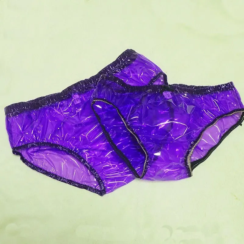 Imagem -06 - Cuecas de Pvc Transparente Sexy para Homens e Mulheres Abdl Silencioso Suave Suave Cuecas Perspectivas à Prova de Vazamento Casal Calcinha Erótica