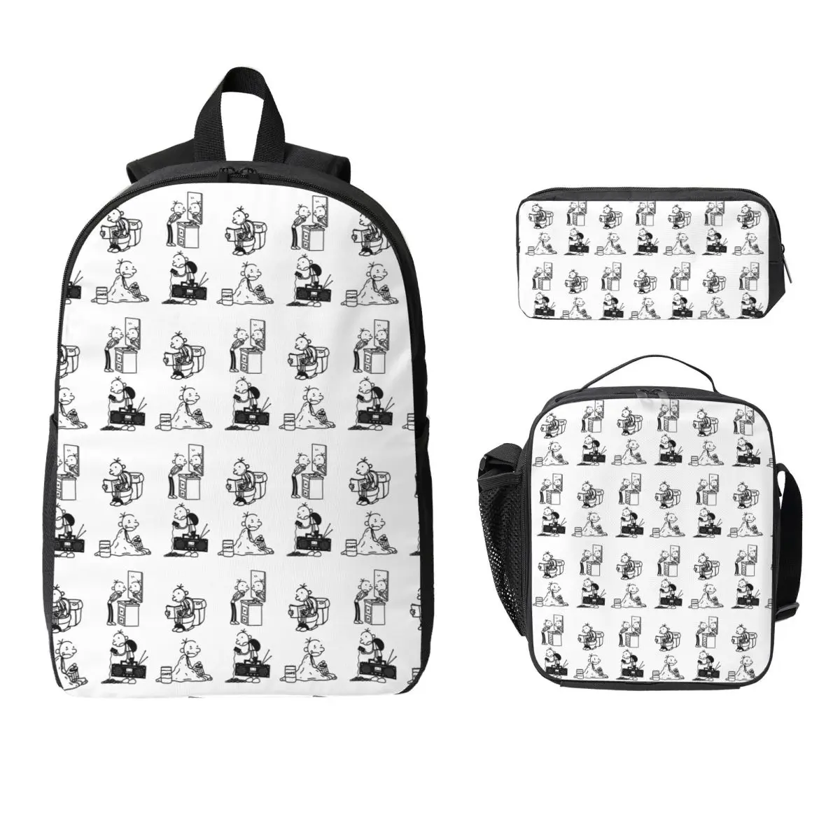 

Рюкзак Wimpy Kid 4 States Of Greg Heffley для мальчиков и девочек, школьная сумка, сумки на плечо, 3 шт., изолированная сумка для обеда, пенал