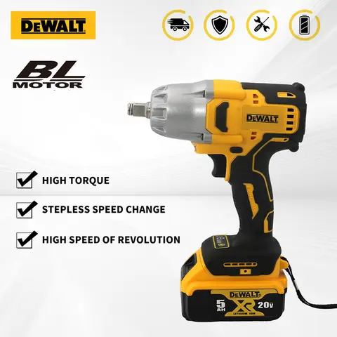 DEWALT 임팩트 렌치 20V 최대 1/2in 700N.m 리튬 배터리 자동차 수리 브러시리스 무선 렌치 전동 공구가 포함된 고토크