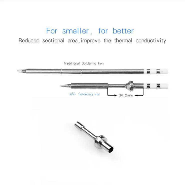 Punta de soldadura de repuesto Original para soldador eléctrico TS100, Digital, LCD inteligente, TS-B2, TS-BC2, TS-C4, TS-KU, 7 tipos de puntas