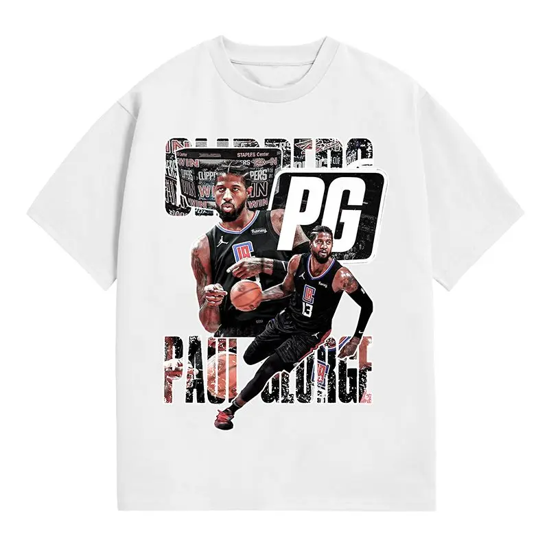 2025 Original Hip Hop Rock Pop American Basketball Clippers Paul George Camiseta de manga corta de verano con cuello redondo