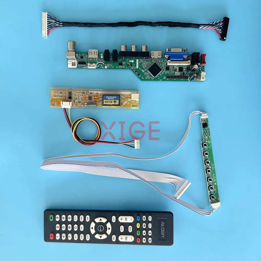 

Плата контроллера подходит для N184H3 LQ164M1LD4C LTN160HT01 ЖК-дисплей DIY Kit LVDS 30-контактный 1CCFL IR+USB+AV+HDMI+VGA 1920*1080 Аналоговый телевизор