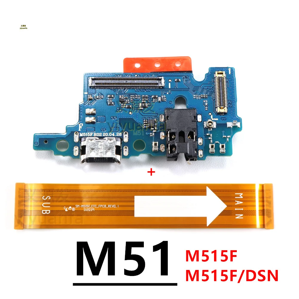 

For Samsung Galaxy M51 SM-M515F M515F/DSN USB Type-C Charging Dock Port Board Connector Main Motherboard Flex Cable