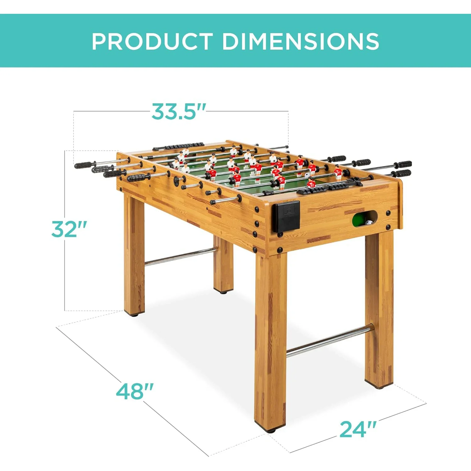 Best Choice Products 48in Competition Sized Foosball Table for Home Wooden Soccer Game Table