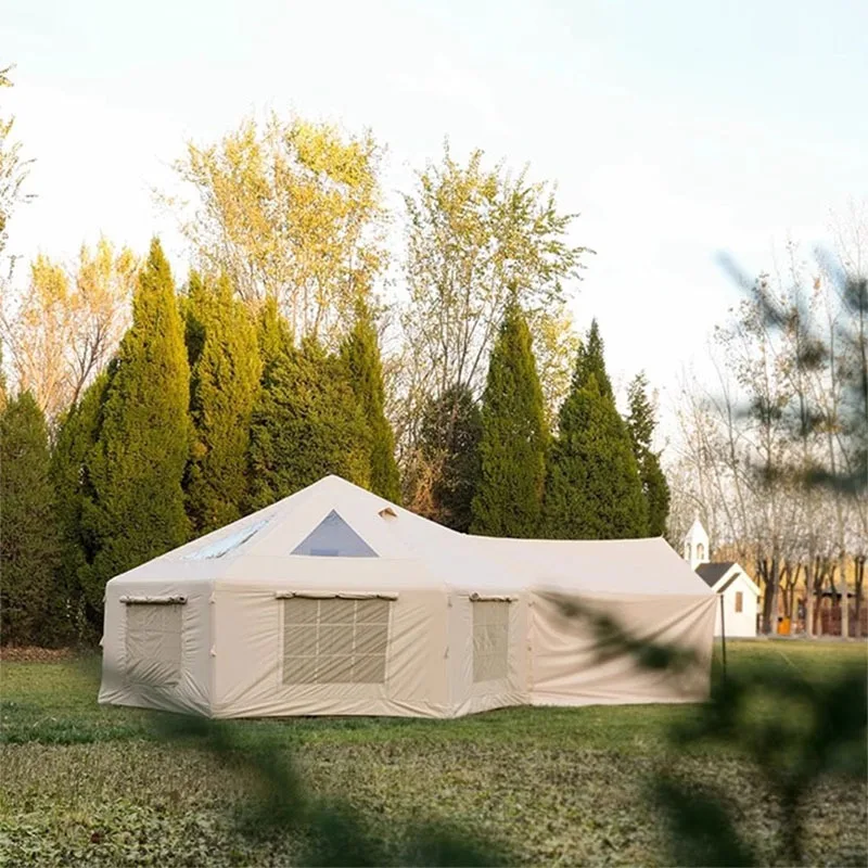 Hexagonal camp inflatable tent outdoor thickened rainproof large camping tent portable quick-opening