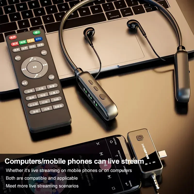 

Living Streaming Earphone Wireless Sound Card Earphones 2.4G Two-Way Transmission Suitable for Live Broadcast Video Production