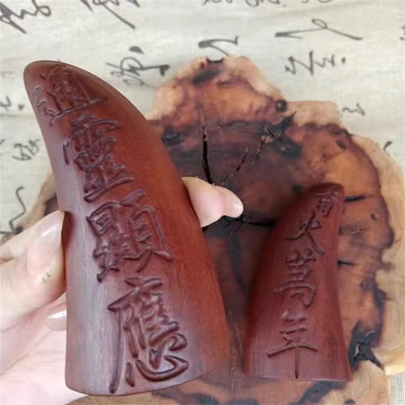 Taoist supplies, lightning strike jujube wood holy cup sheep horn hexagram,Xiang Huo Wan Nian , auspicious