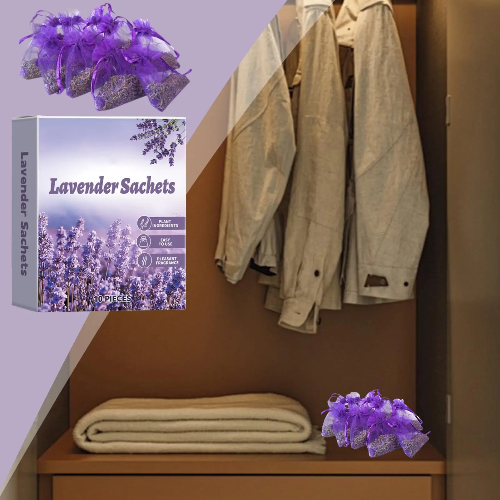 10 pçs saquinhos de lavanda sacos naturais saquinhos de lavanda seca à prova de traça para gavetas e armários cheiro forte aromas frescos