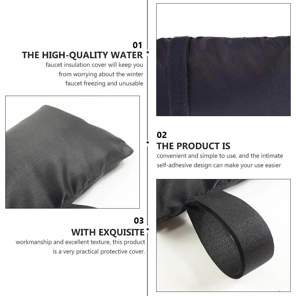 2Pcs Outdoor Faucet Protection Cover Winter Anti-Icing Cover Non-Woven Material Self-Adhesive Insulation Bag Thickened Silk