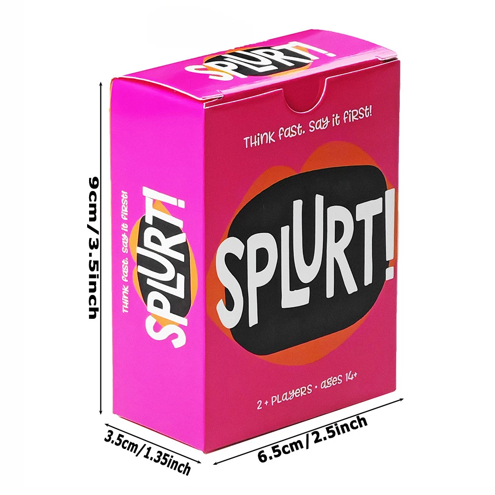 Splurt! Quick-Think & Say It First! Portable Party Card Game Pink Edition Board Game Christmas Birthday Party Game Gifts