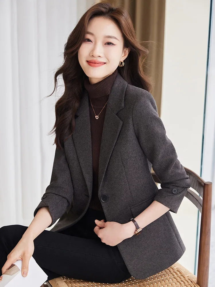 Tweed Women Suits Blazer 1 Piece Female Office Lady Business Work Wear Jacket Fashion Girl Coat Prom Dress Outfit