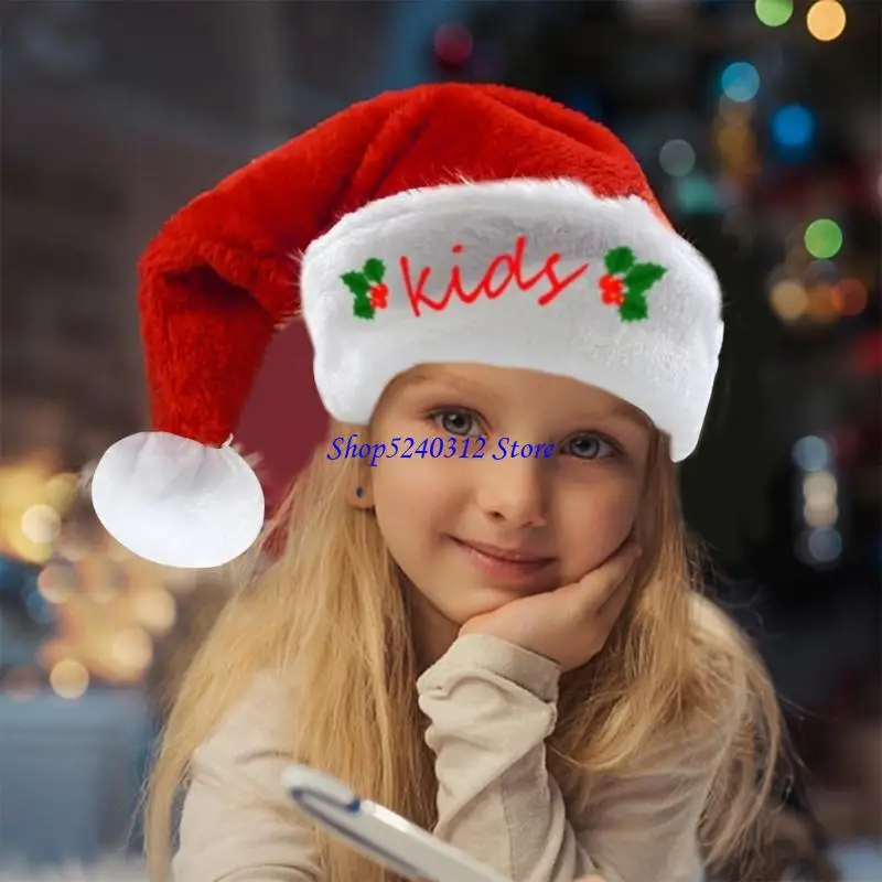 634C Christmas Santa Hat Plush Red Hat Men Women Universal Size Christmas Costume Hat