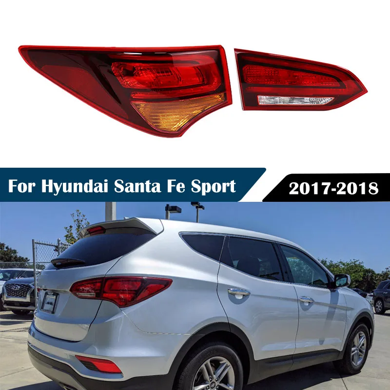 For Hyundai Santa Fe 2017 2018 2019 Rear Taillights Turn Signals Brake Parking Lights Reverse lights flashing lights No Bulb/LED