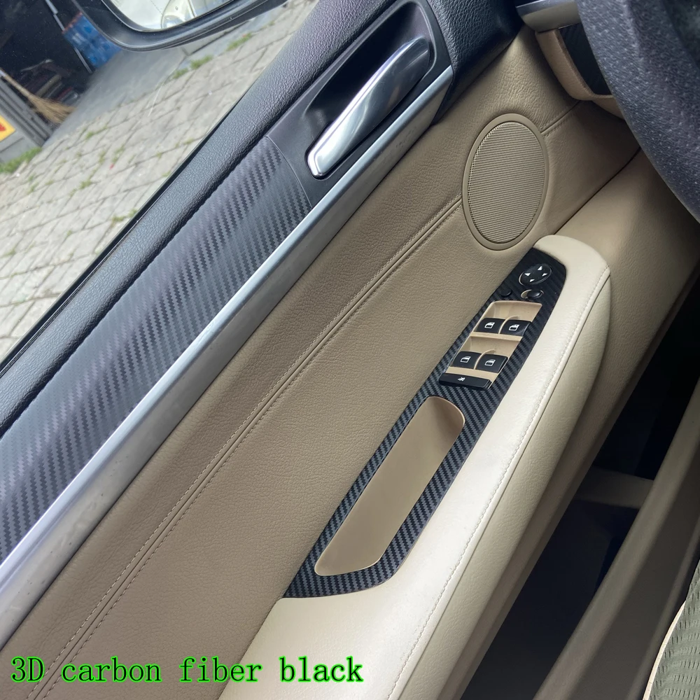 Carbon Fiber for BMW X5 E70 2007-2013 Car Film Interior Stickers Center Console Gear Dashboard Air Door Handle Lift Panel