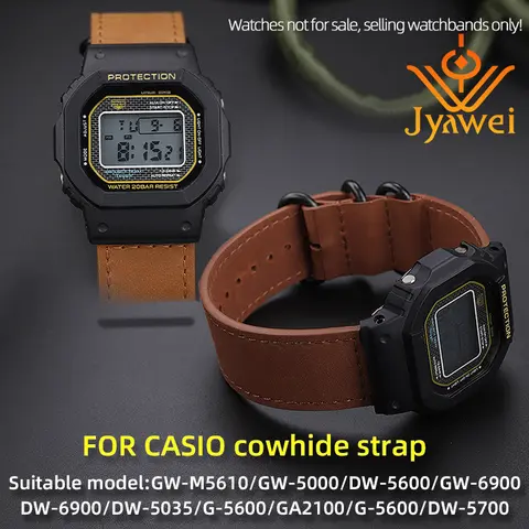 16mm Retro cowhide Watchband for Casio SHOCK DW-5600 DW5600 GW-B5600 GM-5600 vintage genuine leather strap watch bracelet
